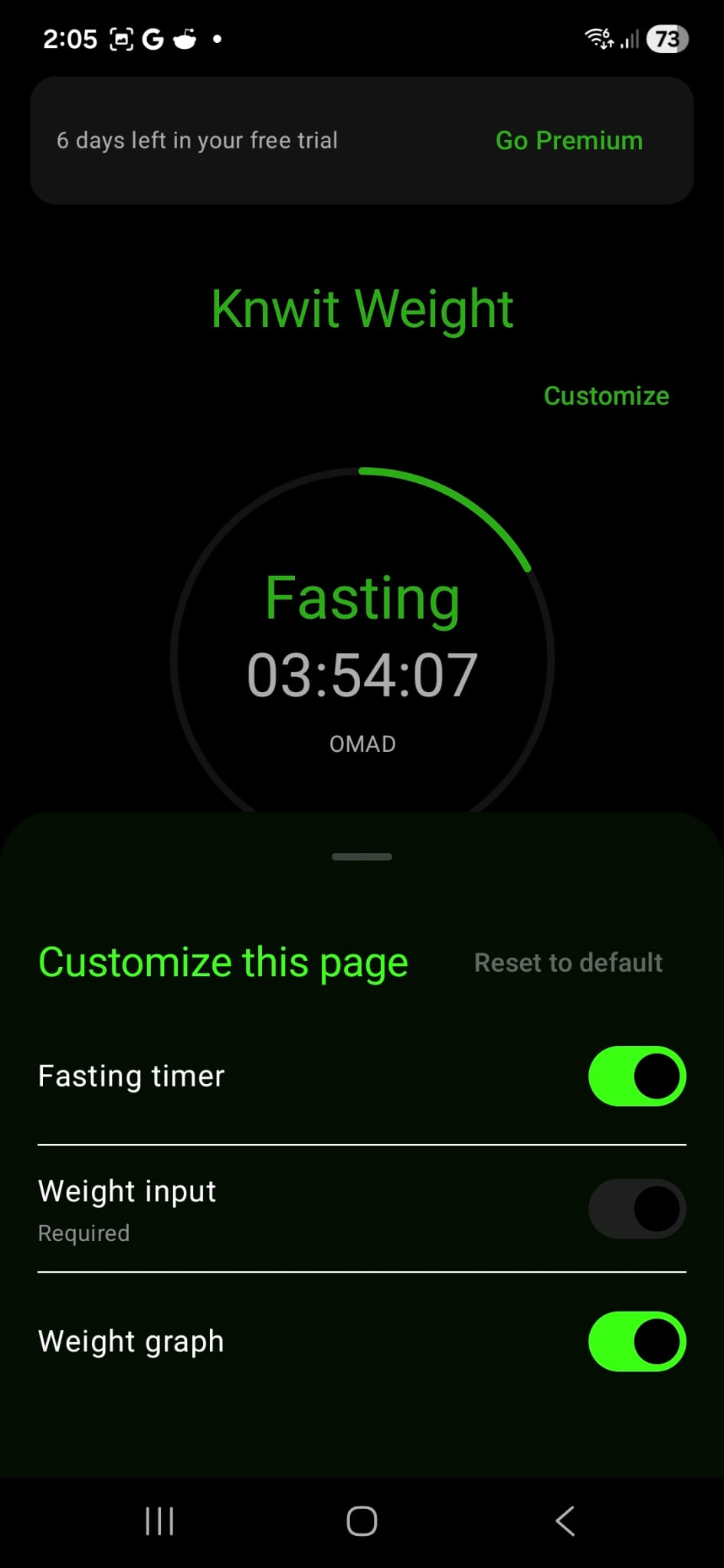 Knwit Weight home customization editor with page settings